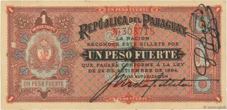 Paraguay 1 Peso, 1894