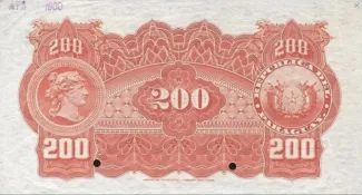 Paraguay 200 Pesos, 1899 reverse