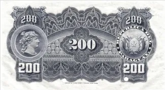 Paraguay 200 Pesos, 1907 reverse