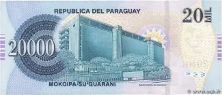 Paraguay 20 000, 2007-2011 reverse