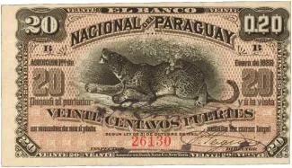 Paraguay 20 Centavos, 1886