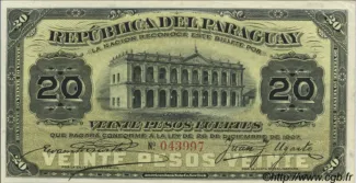 Paraguay 20 Pesos, 1907
