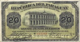 Paraguay 20 Pesos, 1916