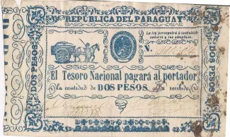 Paraguay 2 Pesos, 1865