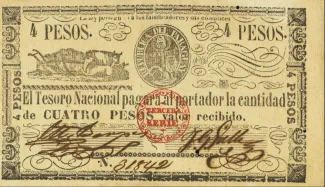 Paraguay 4 Pesos, 1868