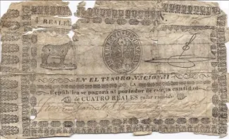 Paraguay 4 Reales, 1856
