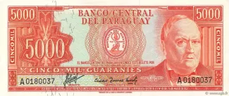 Paraguay 5.000 Guaranies, 1963 image