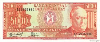 Paraguay 5.000 Guaranies, 1996 image