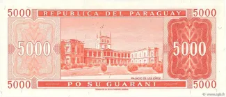 Paraguay 5.000 Guaranies, 1982-1996 reverse