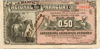 Paraguay 50 Centavos, 1886