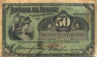 Paraguay 50 Centavos, 1916