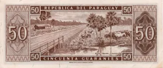 Paraguay 50 Guaranies, 1963 reverse