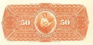 Paraguay 50 Pesos, 1886 reverse