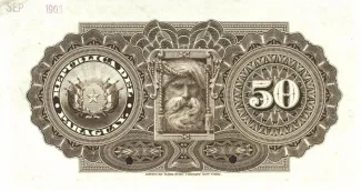 Paraguay 50 Pesos, 1899 reverse