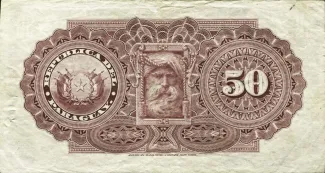 Paraguay 50 Pesos, 1907 reverse