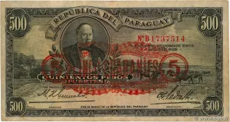 Paraguay 5 Guaranies, 1943 image