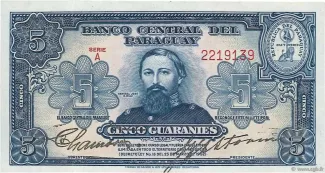 Paraguay 5 Guaranies, 1952 image