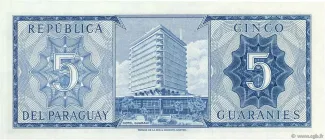 Paraguay 5 Guaranies, 1963 reverse