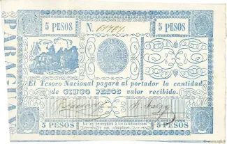 Paraguay 5 Pesos, 1865
