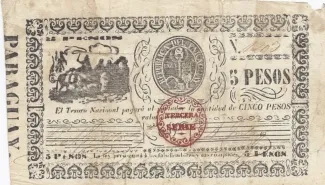Paraguay 5 Pesos, 1868