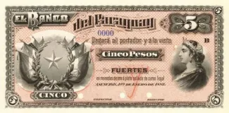 Paraguay 5 Pesos, 1882