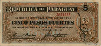 Paraguay 5 Pesos, 1894