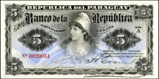 Paraguay 5 Pesos, 1907