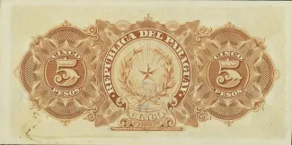 Paraguay 5 Pesos, 1912 reverse