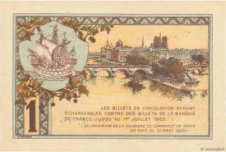Paris, Department of 1 Franc, 1920 reverse