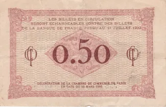 Paris, Department of 50 Centimes, 1920 reverse