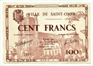Pas-de-Calais, Department of 100 Francs, 1940 image