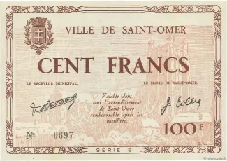 Pas-de-Calais, Department of 100 Francs, 1940 image