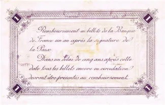 Pas-de-Calais, Department of 1 Franc, reverse