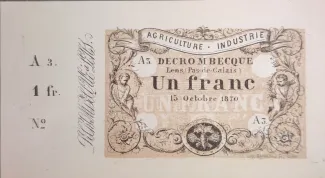 Pas-de-Calais, Department of 1 Franc, 1870 image