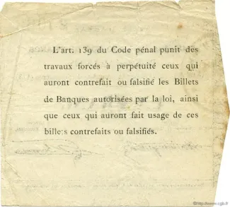 Pas-de-Calais, Department of 1 Franc, 1914 reverse
