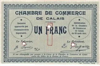 Pas-de-Calais, Department of 1 Franc, 1914 image