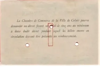 Pas-de-Calais, Department of 1 Franc, 1914 reverse