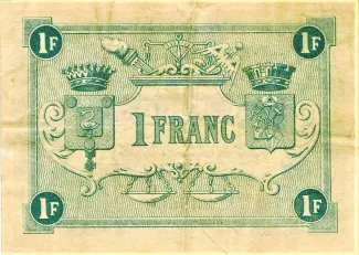 Pas-de-Calais, Department of 1 Franc, 1920 reverse