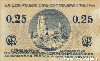 Pas-de-Calais, Department of 25 Centimes, 1918 reverse