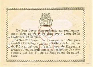 Pas-de-Calais, Department of 2 Francs, 1915 reverse