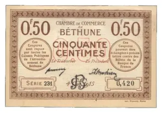 Pas-de-Calais, Department of 50 Centimes, 1915 image
