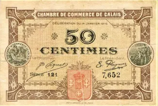 Pas-de-Calais, Department of 50 Centimes, 1916 image