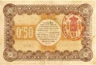 Pas-de-Calais, Department of 50 Centimes, 1916 reverse