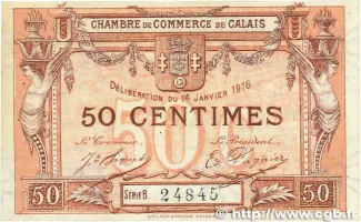 Pas-de-Calais, Department of 50 Centimes, 1916 image