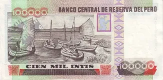 Peru 100.000 Intis, 1988 reverse
