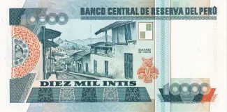 Peru 10.000 Intis, 1988 reverse