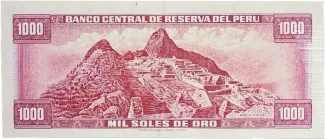 Peru 1.000 Soles de Oro, 1968 reverse