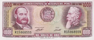 Peru 1.000 Soles de Oro, 1969-1975 obverse