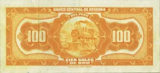 Peru 100 Soles de Oro, 1933-1939 reverse