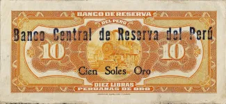 Peru 100 Soles de Oro, 1935 reverse